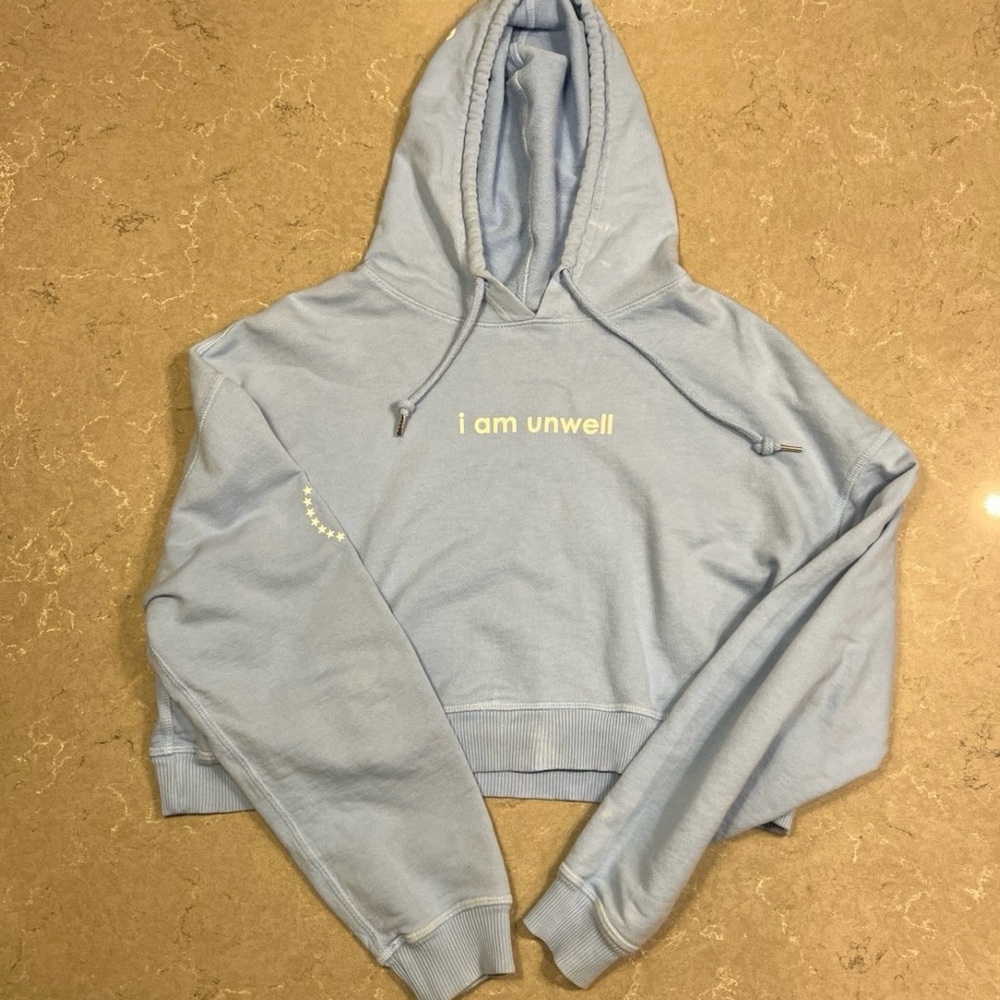 Call Her Daddy x Barstool Sports Blue‎ Cropped Hoodie ‘I am Unwell’ | Size M